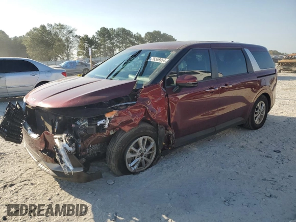 2024 Kia Carnival LX with VIN KNDNB4H39R6319929, listed as a Copart auction lot 75566954 with 35,220 mi miles and Salvage Title. Bid and sale history available at carsss.com. Image 1.