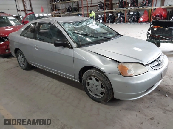 2003 Honda Civic LX with VIN 1HGEM22503L014323, listed as a IAAI auction lot 41505901 with 157,969 mi miles. Bid and sale history available at carsss.com. Image 1.