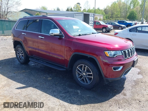 2018 Jeep Grand Cherokee Limited with VIN 1C4RJFBG9JC479827, listed as a IAAI auction lot 42002581 with 54,927 mi miles and . Bid and sale history available at DreamBid. Image 1.