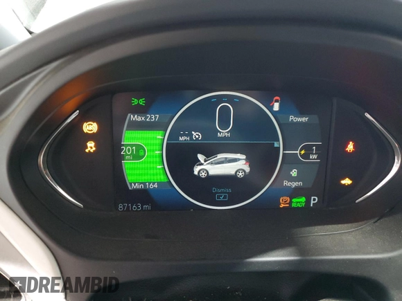 2017 Chevrolet Bolt EV Premier with VIN 1G1FX6S02H4172453, listed as a Copart auction lot 56331215 with 87,163 mi miles and Salvage title. Bid and sale history available at DreamBid. Image 9.