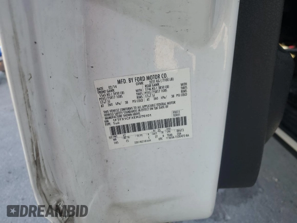 2014 Ford F-150 XL with VIN 1FTFX1CFXEKD76101, listed as a Copart auction lot 49632065 with 296,980 mi miles and Salvage Title. Bid and sale history available at carsss.com. Image 12.