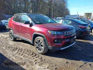2022 Jeep Compass Limited z VIN 3C4NJDCB9NT193699, wystawiony jako IAAI lot #41574414 z przebiegiem 18 738 mil mil oraz . Historia ofert i sprzedaży dostępna na DreamBid. Obrazek 1.