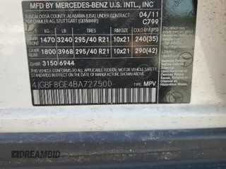 2011 Mercedes-Benz GL 550 z VIN 4JGBF8GE4BA727500, wystawiony jako Copart lot #55490605 z przebiegiem 117 741 mil mil oraz Szkody całkowita. Historia ofert i sprzedaży dostępna na DreamBid. Obrazek 13.