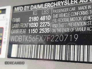 2007 Mercedes-Benz CLK 350 with VIN WDBTK56FX7F220719, listed as a IAAI auction lot 42203211 with 119,121 mi miles and . Bid and sale history available at DreamBid. Image 9.