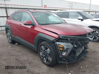 2024 Hyundai Kona SEL with VIN KM8HB3AB2RU122617, listed as a IAAI auction lot 41912888 with 34,897 mi miles. Bid and sale history available at carsss.com. Image 1.