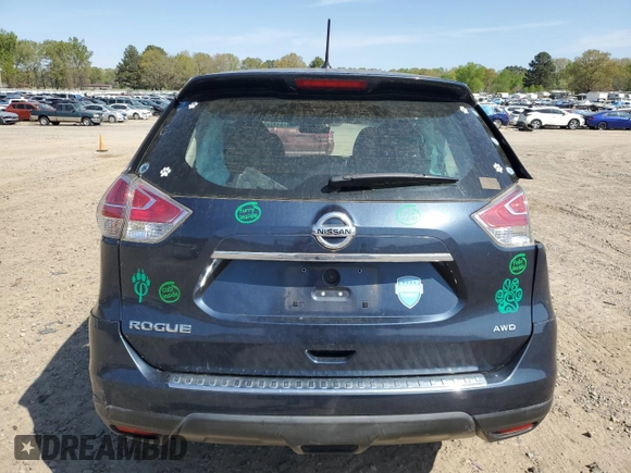 2015 Nissan Rogue SV with VIN KNMAT2MV2FP578307, listed as a Copart auction lot 51224225 with 93,316 mi miles and Salvage Title. Bid and sale history available at carsss.com. Image 6.