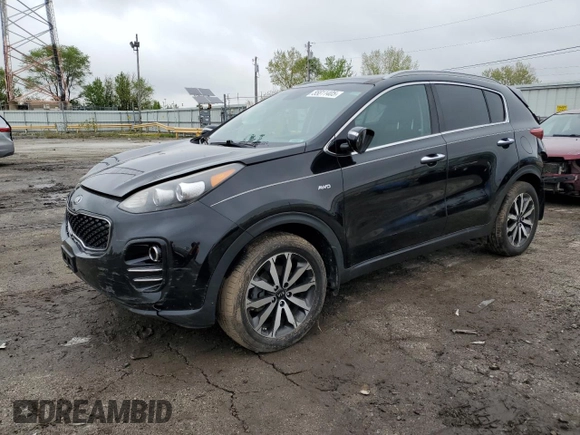 2017 Kia Sportage EX with VIN KNDPNCAC7H7151575, listed as a Copart auction lot 55811405 with 185,728 mi miles and Salvage title. Bid and sale history available at DreamBid. Image 1.