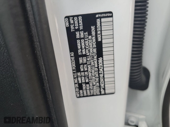 2020 Porsche Cayenne E-Hybrid с VIN WP1AE2AY4LDA23086, выставлен на аукционе Copart как лот 60710045 с пробегом 56 283 миль миль и Списание • Salvage title. История ставок и продаж доступна на DreamBid. Изображение 13.