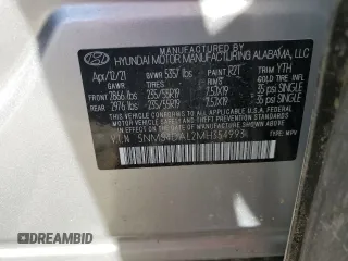 2021 Hyundai Santa Fe Limited with VIN 5NMS4DAL2MH354993, listed as a Copart auction lot 83521824 with 0 mi miles and Non Repairable. Bid and sale history available at carsss.com. Image 16.