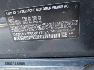 2020 BMW 3 Series 330i с VIN 3MW5R1J06L8B17024, выставлен на аукционе IAAI как лот 41846889 с пробегом 21 217 миль миль и . История ставок и продаж доступна на DreamBid. Изображение 9.