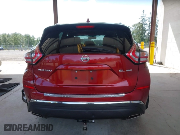 2017 Nissan Murano SL with VIN 5N1AZ2MH4HN175416, listed as a IAAI auction lot 42345395 with 72,962 mi miles and . Bid and sale history available at DreamBid. Image 16.