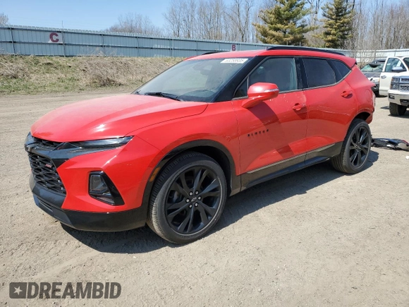 2020 Chevrolet Blazer RS z VIN 3GNKBKRS2LS718527, wystawiony jako Copart lot #53258935 z przebiegiem 65 996 mil mil oraz Szkoda całkowita • Salvage title. Historia ofert i sprzedaży dostępna na DreamBid. Obrazek 1.