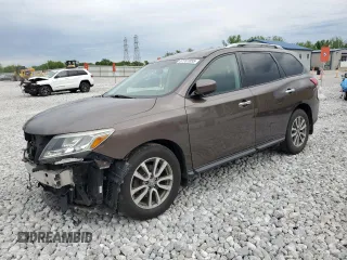 2015 Nissan Pathfinder SV z VIN 5N1AR2MM2FC693613, wystawiony jako Copart lot #57707055 z przebiegiem 102 836 mil mil oraz Szkoda całkowita • Salvage title. Historia ofert i sprzedaży dostępna na DreamBid. Obrazek 1.