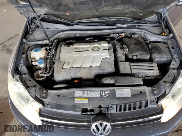 2012 Volkswagen Golf TDI w/Sunroof & Nav with VIN WVWBM7AJ9CW300005, listed as a Copart auction lot 58618105 with 148,554 mi miles and Clean title. Bid and sale history available at DreamBid. Image 11.