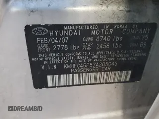2007 Hyundai Azera SE z VIN KMHFC46F57A205043, wystawiony jako Copart lot #49531885 z przebiegiem 107 272 mil mil oraz Czysty tytuł • Clean title. Historia ofert i sprzedaży dostępna na DreamBid. Obrazek 12.