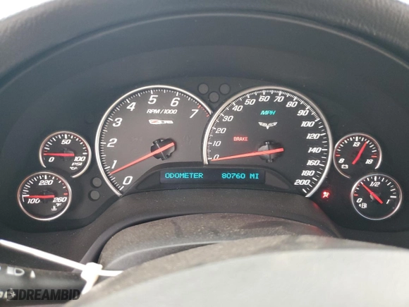 2008 Chevrolet Corvette Z06 with VIN 1G1YY26E985132577, listed as a Copart auction lot 71378644 with 80,760 mi miles and Salvage Title. Bid and sale history available at carsss.com. Image 9.