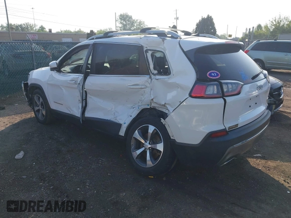 2019 Jeep Cherokee Limited with VIN 1C4PJLDX9KD110531, listed as a IAAI auction lot 42274064 with 87,450 mi miles and . Bid and sale history available at DreamBid. Image 3.