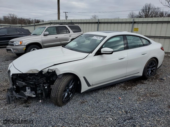 2023 BMW i4 eDrive35 with VIN WBY43AW0XPFP66619, listed as a Copart auction lot 47784265 with NaN miles and Salvage Title. Bid and sale history available at carsss.com. Image 1.