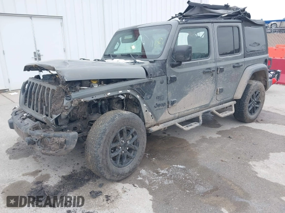 2023 Jeep Wrangler Willys with VIN 1C4HJXDN1PW596046, listed as a IAAI auction lot 41580875 with 48,451 mi miles and . Bid and sale history available at DreamBid. Image 18.