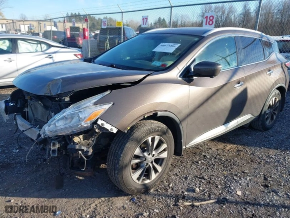 2017 Nissan Murano SL with VIN 5N1AZ2MH6HN176700, listed as a IAAI auction lot 40877286 with 113,448 mi miles. Bid and sale history available at carsss.com. Image 2.