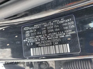 2024 Hyundai Elantra Limited с VIN KMHLP4DG9RU730501, выставлен на аукционе Copart как лот 60325065 с пробегом 35 370 миль миль и Чистый • Clean title. История ставок и продаж доступна на DreamBid. Изображение 12.