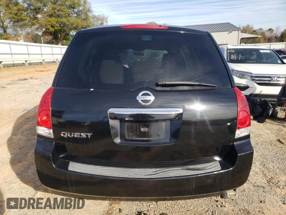 2008 Nissan Quest with VIN 5N1BV28U68N113880, listed as a Copart auction lot 80493264 with 0 mi miles and Salvage Title. Bid and sale history available at carsss.com. Image 6.