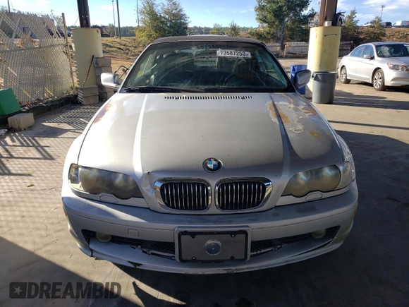 2002 BMW 3 Series 325Ci with VIN WBABS33412JY58882, listed as a Copart auction lot 82200274 with 203,603 mi miles and Clean Title. Bid and sale history available at carsss.com. Image 5.