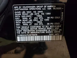 2020 Volkswagen Atlas SEL R-Line with VIN 1V2RE2CA7LC215675, listed as a Copart auction lot 82882393 with 61,021 mi miles and . Bid and sale history available at DreamBid. Image 13.