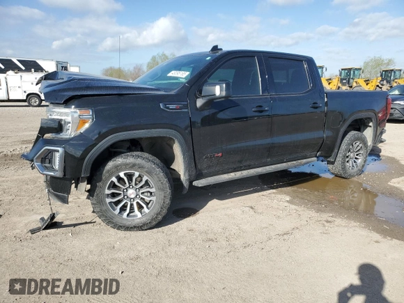 2021 GMC Sierra 1500 AT4 with VIN 1GTU9EET0MZ214429, listed as a Copart auction lot 48395165 with 0 mi miles and Salvage Title. Bid and sale history available at carsss.com. Image 1.