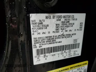 2013 Ford Expedition XLT with VIN 1FMJU1J58DEF61463, listed as a Copart auction lot 47493425 with 111,634 mi miles and Salvage title. Bid and sale history available at DreamBid. Image 13.