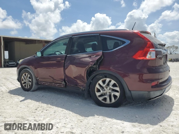 2015 Honda CR-V EX-L with VIN 2HKRM3H78FH546653, listed as a Copart auction lot 54391795 with 0 mi miles and Salvage Title. Bid and sale history available at carsss.com. Image 2.