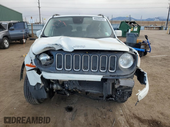 2017 Jeep Renegade Latitude with VIN ZACCJBBB5HPE43951, listed as a Copart auction lot 46699525 with 55,751 mi miles and Salvage Title. Bid and sale history available at carsss.com. Image 5.