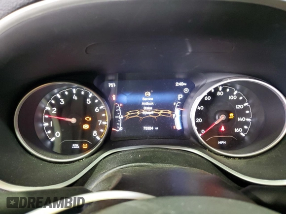 2020 Jeep Compass Limited with VIN 3C4NJDCB7LT236093, listed as a Copart auction lot 54583185 with 75,324 mi miles and Salvage title. Bid and sale history available at DreamBid. Image 9.