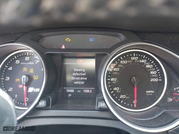 2013 Audi RS 5 with VIN WUAC6AFR2DA900747, listed as a IAAI auction lot 41822517 with 76,468 mi miles. Bid and sale history available at carsss.com. Image 7.