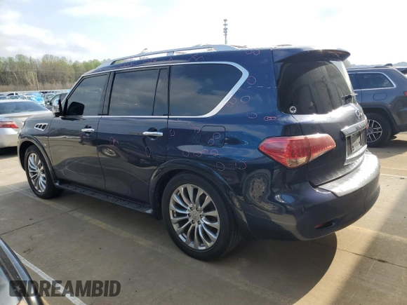 2015 Infiniti QX80 with VIN JN8AZ2NE2F9080582, listed as a Copart auction lot 53046475 with 172,209 mi miles and Salvage title. Bid and sale history available at DreamBid. Image 2.