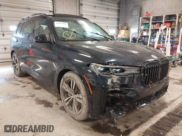 2022 BMW X7 M50i with VIN 5UXCX6C04N9M19672, listed as a IAAI auction lot 41952181 with 1 mi miles. Bid and sale history available at carsss.com. Image 6.