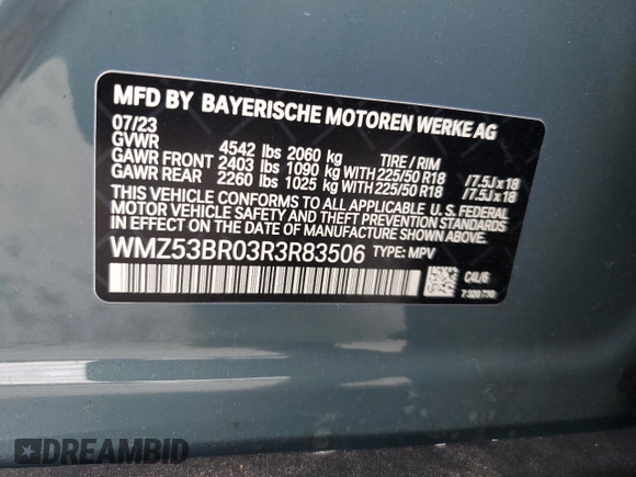 2024 MINI Countryman Cooper S z VIN WMZ53BR03R3R83506, wystawiony jako Copart lot #77765784 z przebiegiem 7 310 mil mil oraz Szkoda całkowita • Salvage title. Historia ofert i sprzedaży dostępna na DreamBid. Obrazek 12.