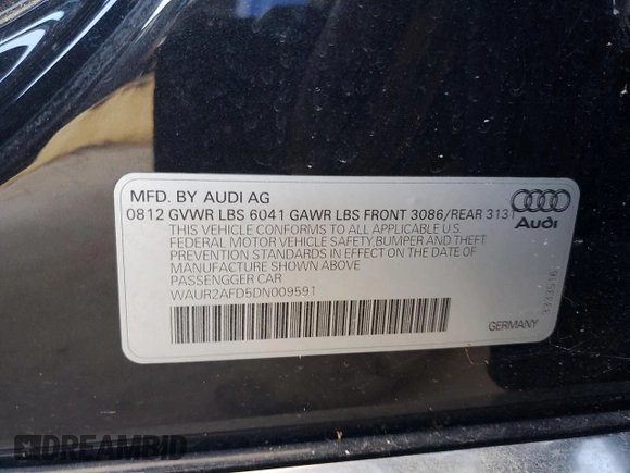 2013 Audi A8 4.0L z VIN WAUR2AFD5DN009591, wystawiony jako Copart lot #63635535 z przebiegiem 159 321 mil mil oraz Czysty tytuł • Clean title. Historia ofert i sprzedaży dostępna na DreamBid. Obrazek 12.