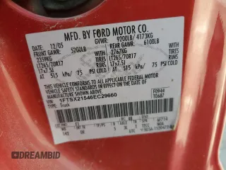 2006 Ford F-250 XL with VIN 1FTSX21546EC29660, listed as a Copart auction lot 54187375 with 87,845 mi miles and Salvage title. Bid and sale history available at DreamBid. Image 12.