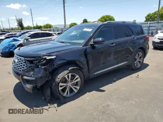 2020 Ford Explorer Platinum z VIN 1FM5K8HC5LGA11113, wystawiony jako Copart lot #57035265 z przebiegiem 52 232 mil mil oraz Szkoda całkowita • Salvage title. Historia ofert i sprzedaży dostępna na DreamBid. Obrazek 1.