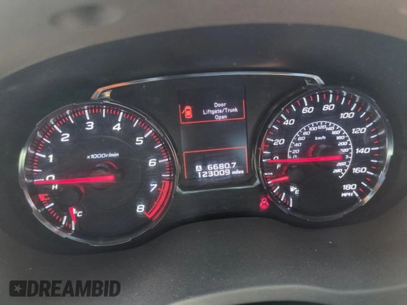 2018 Subaru WRX Premium with VIN JF1VA1C60J9809624, listed as a Copart auction lot 56700185 with 123,009 mi miles and Salvage title. Bid and sale history available at DreamBid. Image 9.