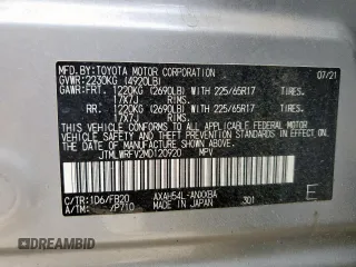 2021 Toyota RAV4 Hybrid LE z VIN JTMLWRFV2MD120920, wystawiony jako Copart lot #63752055 z przebiegiem 60 558 mil mil oraz Szkoda całkowita • Salvage title. Historia ofert i sprzedaży dostępna na DreamBid. Obrazek 14.