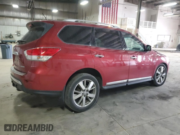 2015 Nissan Pathfinder Platinum with VIN 5N1AR2MN7FC670076, listed as a Copart auction lot 52498125 with 101,993 mi miles and Salvage title. Bid and sale history available at DreamBid. Image 3.