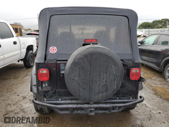1995 Jeep Wrangler S with VIN 1J4FY19P6SP204427, listed as a Copart auction lot 44130185 with 373,692 mi miles and Salvage Title. Bid and sale history available at carsss.com. Image 6.