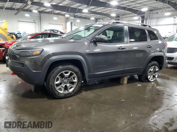 2019 Jeep Cherokee Trailhawk Elite with VIN 1C4PJMBNXKD182846, listed as a Copart auction lot 84090984 with 79,212 mi miles and Salvage title. Bid and sale history available at DreamBid. Image 1.