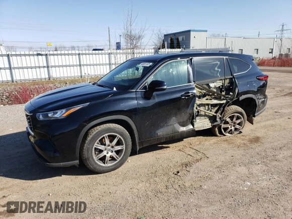 2021 Toyota Highlander L with VIN 5TDZZRAHXMS035122, listed as a Copart auction lot 48061505 with 105,773 mi miles and Clean title. Bid and sale history available at DreamBid. Image 1.