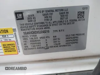 2014 Buick Enclave Premium with VIN 5GAKVCKDXEJ243216, listed as a IAAI auction lot 41709325 with 76,319 mi miles and . Bid and sale history available at DreamBid. Image 9.