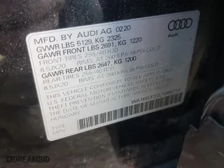 2020 Audi Q3 S line Premium Plus with VIN WA1EECF31L1086714, listed as a Copart auction lot 42348255 with 58,426 mi miles and Salvage Title. Bid and sale history available at carsss.com. Image 13.