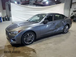 2019 Infiniti Q50 Luxe with VIN JN1EV7AR6KM590488, listed as a Copart auction lot 52261495 with 99,395 mi miles and Salvage title. Bid and sale history available at DreamBid. Image 1.