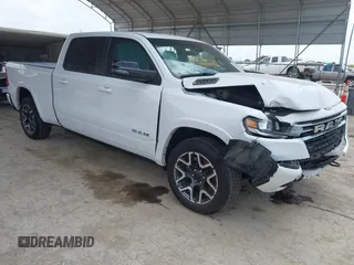 2025 Ram 1500 Laramie with VIN 1C6SRFRP3SN538769, listed as a IAAI auction lot 42077462 with 22,695 mi miles and . Bid and sale history available at DreamBid. Image 1.